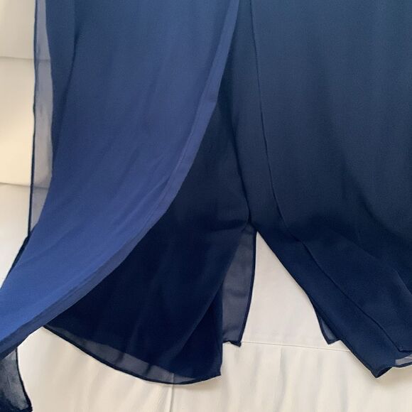 Emma Street Navy High Waisted Wide Leg Mesh Pant Size 18W - Picture 10 of 14